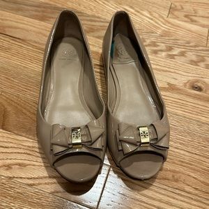 Tory Burch Patent Leather Peeptoe Flats